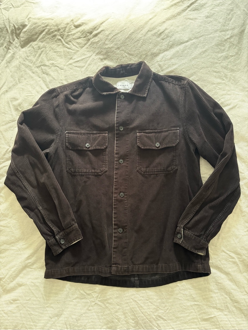 Topman Black Corduroy Shirt Jacket